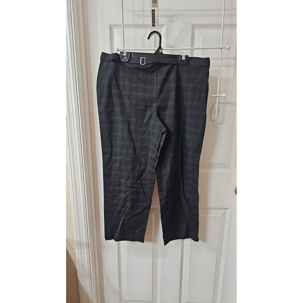 Cynthia Steffe Women's Plaid Wide Leg Cropped Dress Pants with Belt Size 12